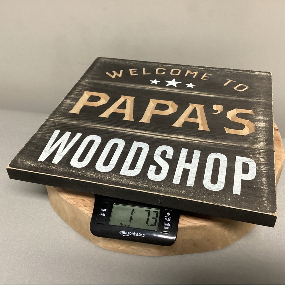 NEW - Welcome to Papa’s Woodshop - Wall Hanger Decor Sign - 3D Look - Nice - Picture 10 of 10
